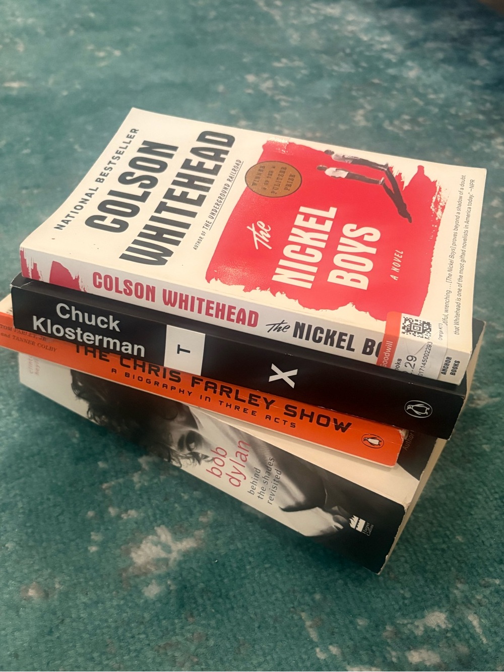 4 Book Bundle! Bob Dylan, Chris Farley, Chuck Klosterman, The Nickel Boys